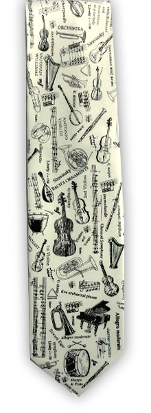 Cream Music Instrument Tie – Music Tie | musical gifts online