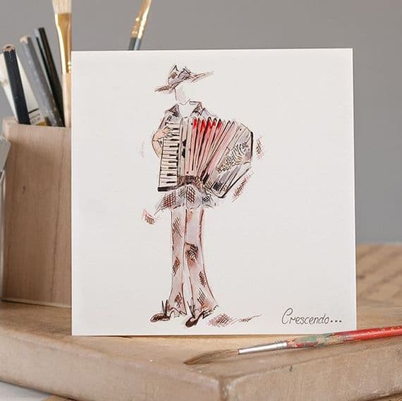 Crescendo Music Greetings Card - Accordion Card | musical gifts online