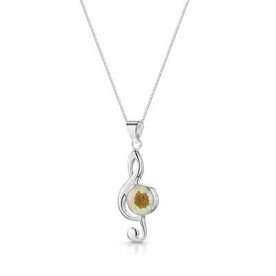 Daisy Treble Clef Pendant by Shrieking Violet