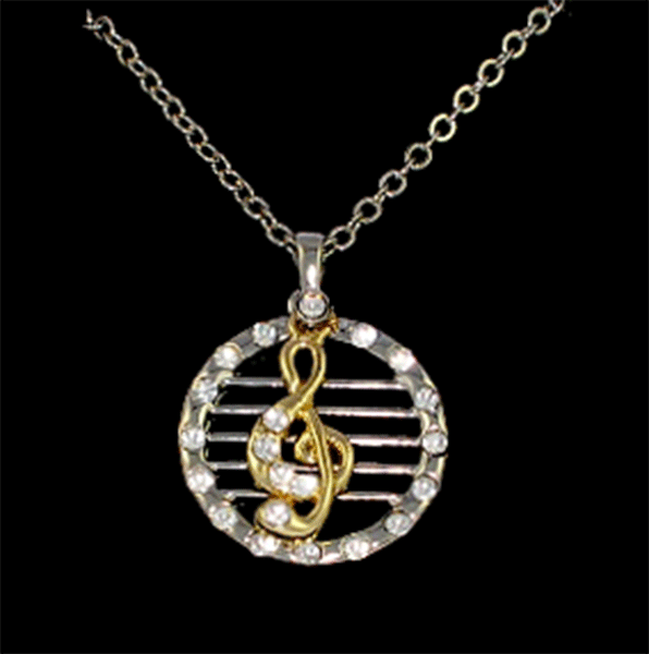 Dangling Treble Clef Necklace - Music Themed Jewellery | musical gifts online