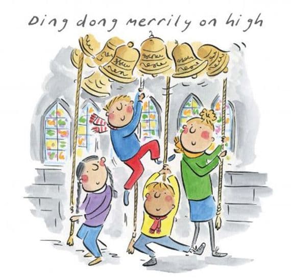 Ding Dong Christmas Card - Music Themed Christmas Card | musical gifts online