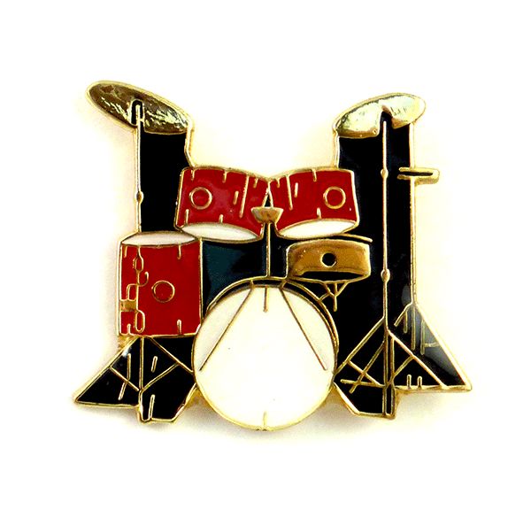 Red 5Pce Drum Kit Music Lapel Pin – Music Gift | musical gifts online