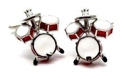 Drum Kit in Red Cufflinks by Tie Studio