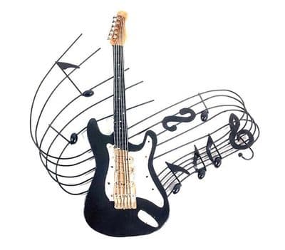 Electric Guitar Swirl Metal Wall Art by SKStyle