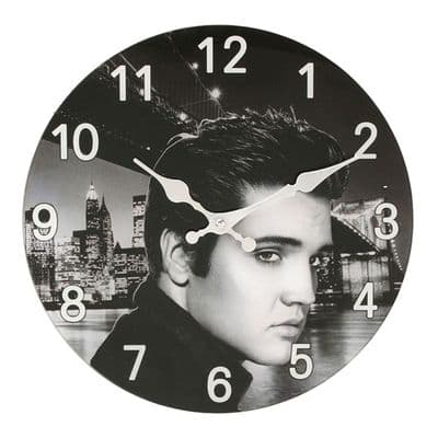 Elvis Presley Glass Wall Clock
