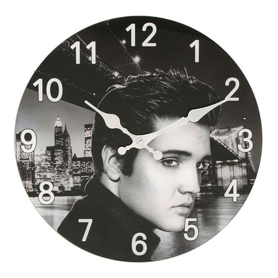 Elvis Presley Glass Wall Clock - Music Themed Clock | musical gifts online