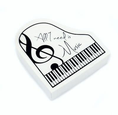 Eraser - White Piano Shaped by AGR