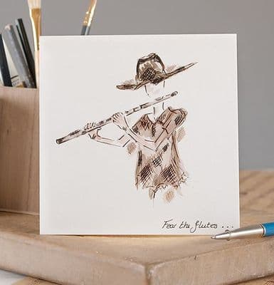 Fear The Flutes Greetings Card by Claire Louise