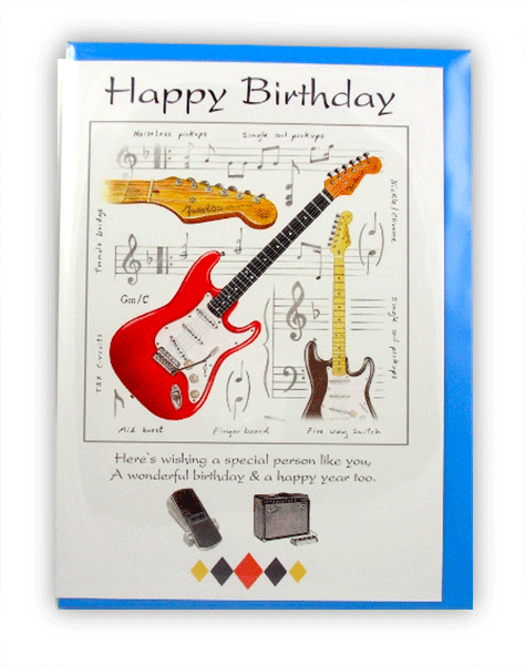 Fender Guitar Birthday Card
