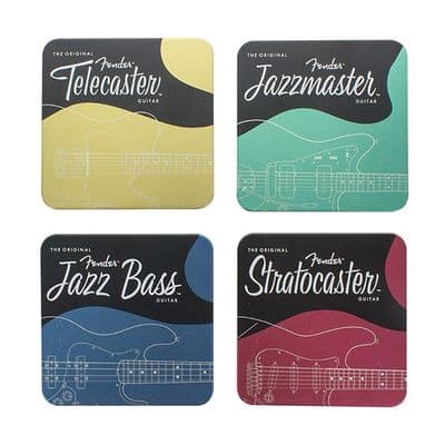 Fender Guitar Metal Coasters (Set of 4)