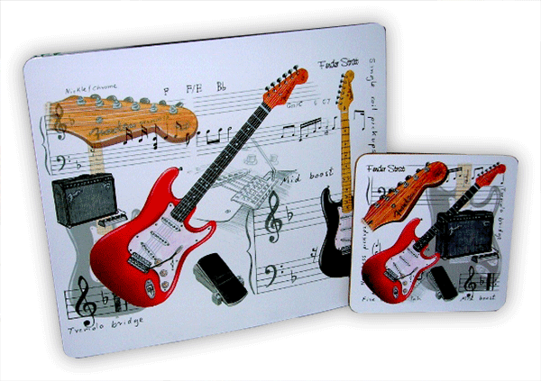 Fender Guitar Mouse Mat & Coaster Set