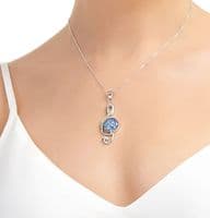 Forget-me-not Flower Treble Clef Necklace by Shrieking Violet | musical gifts online