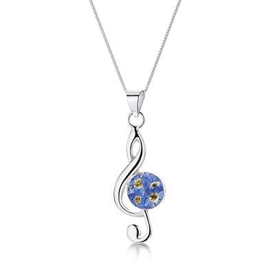 Forget-Me Not Treble Clef Pendant by Shrieking Violet