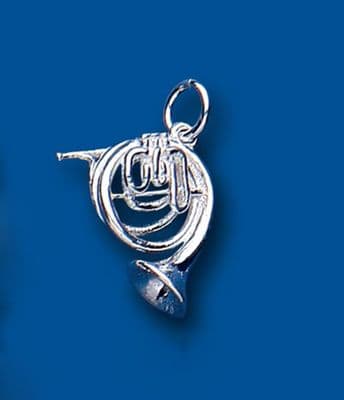 French Horn Sterling Silver Charm