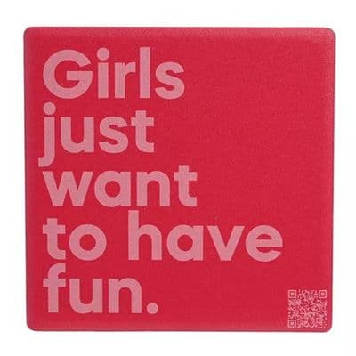 Girls Just Want To Have Fun Ceramic Music Playing Magnet