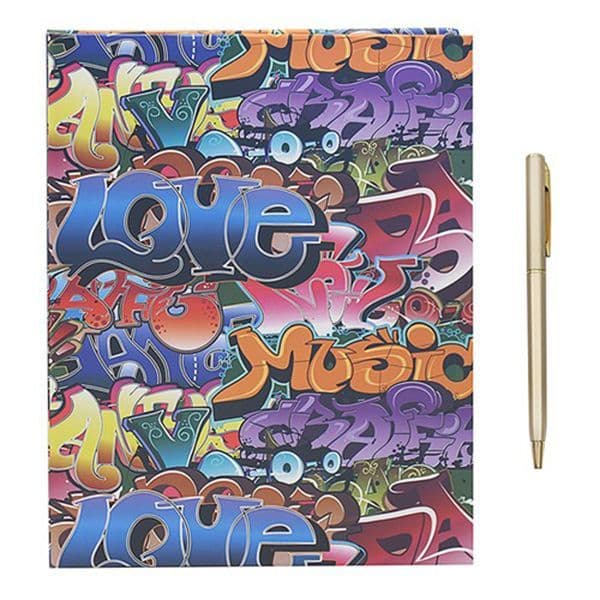 Graffiti Music Notebook with Sticky Notes | musical gifts online