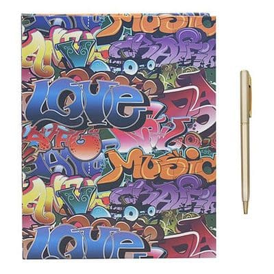 Graffiti Music Notebook with Sticky Notes