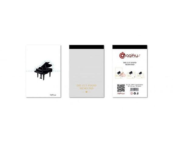 Grand Piano Die Cut Memo Pad - Piano Stationery | musical gifts online