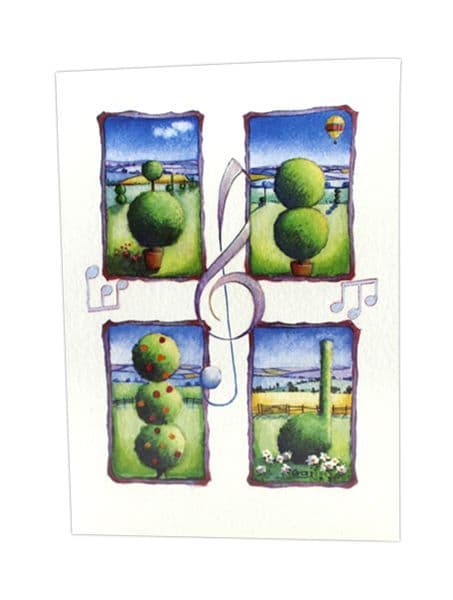 Music & Garden Greetings Card - Music Cards | musical gifts online