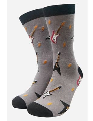 Grey Guitar Bamboo Socks by MSH