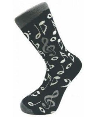 Grey & White Music Notation Socks by MGC