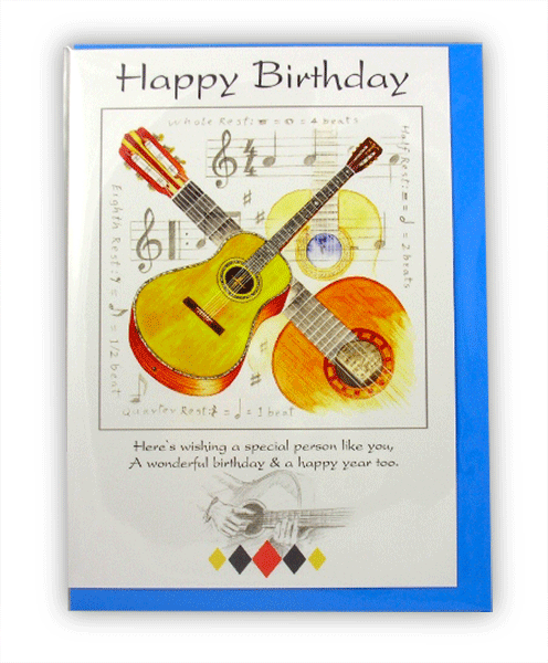 Guitar Birthday Card by LS