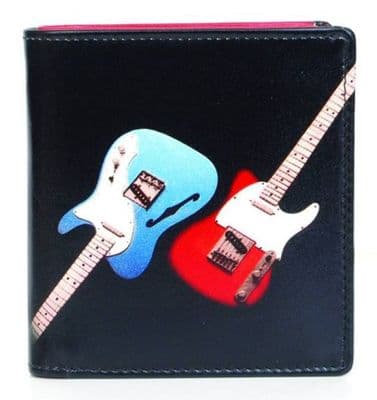 Guitar Black Leather Wallet by GOL