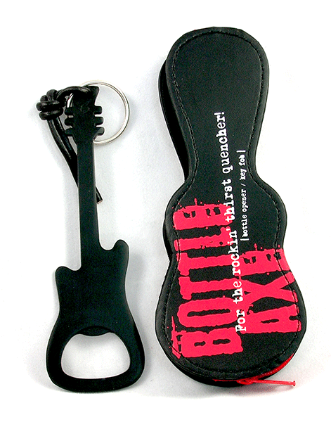 Guitar Bottle Axe Opener - Black Metal