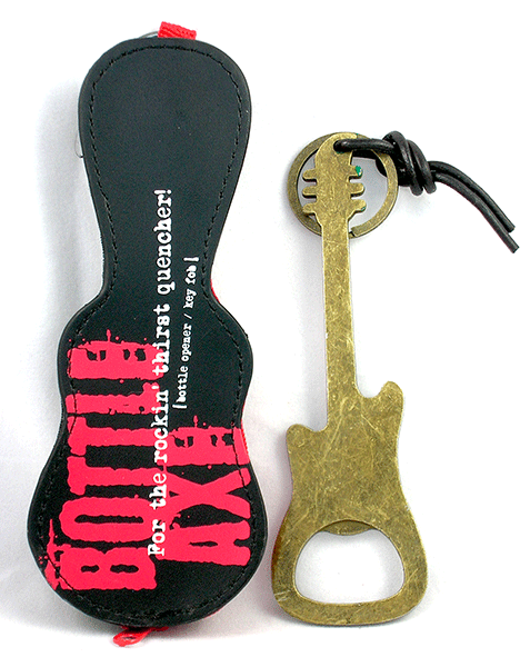 Guitar Bottle Axe Opener - Bronze Metal