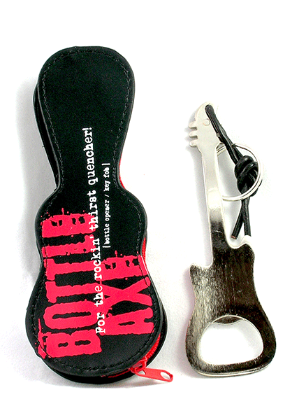 Guitar Bottle Axe Opener - Silver Metal
