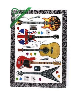 Guitar Greetings Card by Clanna