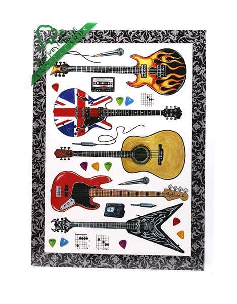 Guitar Greetings Card by Clanna - Music Greetings Card | musical gifts online