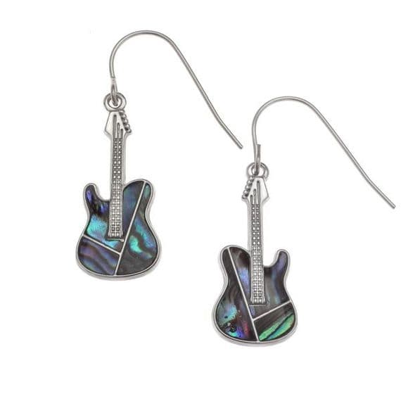 Guitar Paua Earrings by Tide Jewellery - Music Jewellery | musical gifts online