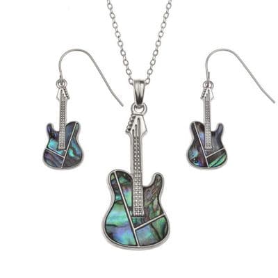 Guitar Paua Necklace & Earrings by Tide Jewellery