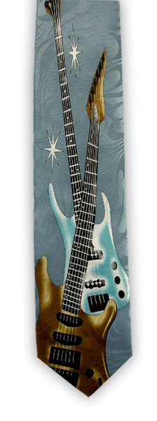 Guitars on Grey Tie by Tie Studio