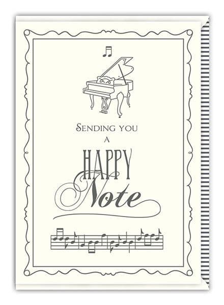 Happy Note Card - Music Letterpress Card | musical gifts online