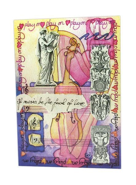 If Music Is The Food of Love Greetings Card | musical gifts online