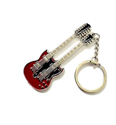 Jimmy Page Double Neck Guitar Keyring by GC