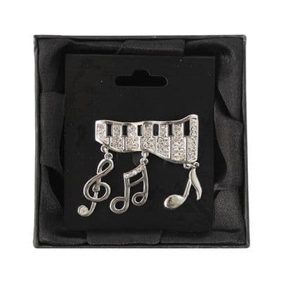 Keyboard Brooch with Hanging Ornaments