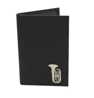 Leather Credit Card Wallet with Rotary Tuba Motif