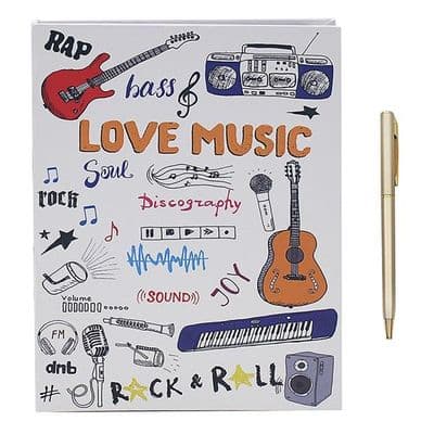 Love Music Notebook With Sticky Notes