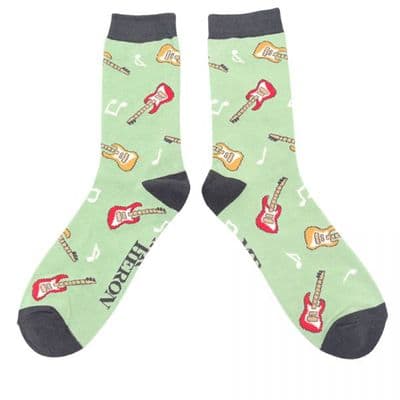 Mint Coloured Bamboo Guitar Socks by Mr Heron