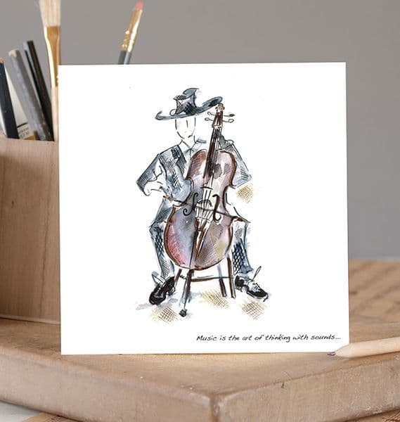 Music Is The Art of Thinking - Cello Greeting Card | musical gifts online