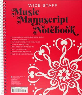 Music Manuscript Notebook Wide Stave by PP