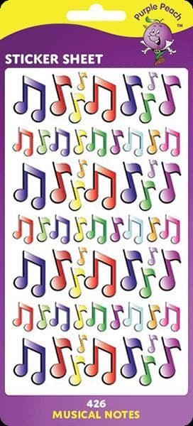 Music Notes Sticker Sheet - Music Themed Stickers | musical gifts online