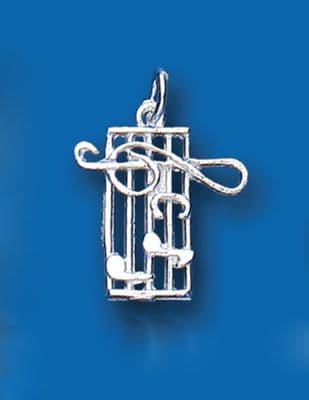 Music Stave Sterling Silver Charm