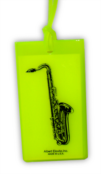 Music Themed Saxophone Soft Rubber ID Tag