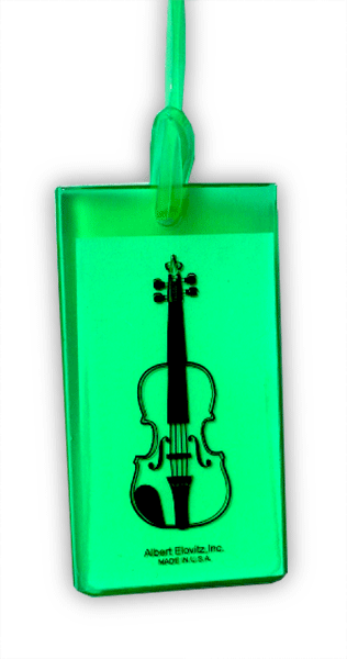 Music Themed Violin ID Tag - Soft Rubber