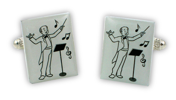 Musical Conductor Cufflinks by Onyx-Art