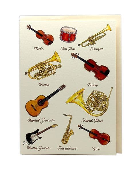Instrument Card Musical Instrument Card - Music Greetings Card | musical gifts online